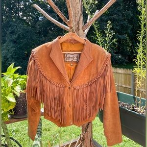 FIRST Genuine Leather vintage suede jacket